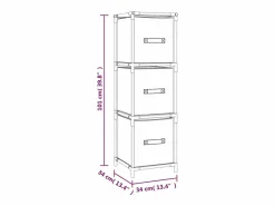 Armario almacenaje de acero con 3 cajones tela 34x34x101cm^vidaxl Discount