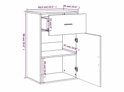 Armario almacenaje madera ingeniería marrón roble 56,5x39x90 cm^vidaxl Clearance