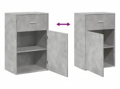 vidaxl Armario almacenaje madera ingeniería hormigón 56,5x39x90cm Gris Online