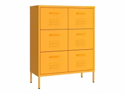 vidaxl Cajonera De Escritorio|Armario almacenamiento acero mostaza 80x35x101,5 cm
