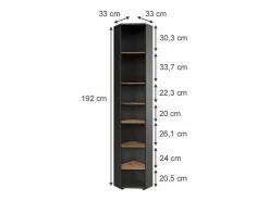 Armario alto esquinero antracita/artisan 33x33x192 irma^Vicco Outlet