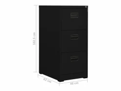 vidaxl Cajonera De Escritorio|Armario archivador de acero 46x62x102,5 cm
