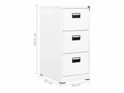 vidaxl Armario archivador de acero 46x62x102,5 cm Blanco New