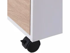 Homcom Cajonera De Escritorio|Armario archivador móvil roble y blanco 40x50x57,5 cm