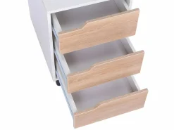 Homcom Cajonera De Escritorio|Armario archivador móvil roble y blanco 40x50x57,5 cm
