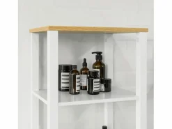 Armario Baño Alta Mueble Columna de baño Armario para baño con 5 Estantes Estanterías de baño Medidas: 40x30x160cm BZR43-W ES^Sobuy Discount