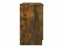 vidaxl Mueble De Lavabo|Armario baño madera contrachapada roble ahumado 64,5x33,5x59 cm