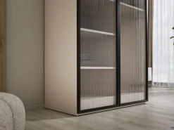 Armario: Arena / Vidrio Ranurado, 100 x 200 x 51 cm^ Sale
