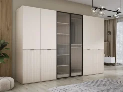 Armario: Arena / Vidrio Ranurado, 300 x 200 x 51 cm Beige Outlet