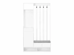 Hauss Spole Armario con 3 cajones, 1 puerta, 4 ganchos y tablero perforado, 100 x 35 x 180 cm Blanco Hot