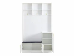 Armario con 3 puertas, 3 ganchos y almacenaje abierto, 120x40x200 cm^Hauss Spole Best