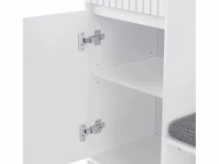 Hauss Spole Armario con 2 puertas, 1 cajón, 4 ganchos y 1 banco, 100x30x180cm Blanco
