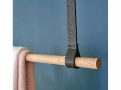 Mueble Perchero|Armario colgante de madera L100cm con correas de cuero VIKY