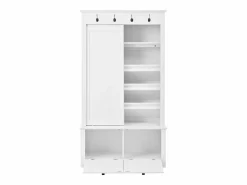 Armario con 2 puertas correderas y 2 puertas - Minimalista - Madera MDF blanca^Hauss Spole Best