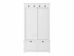 Armario con 2 puertas correderas y 2 puertas - Minimalista - Madera MDF blanca^Hauss Spole Best