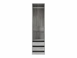 Armario con cajones contrachapado sonoma 50x50x200 cm ES932709 Gris Best