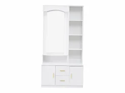 Armario con espejo, 2 cajones y 2 puertas - 90 x 40 x 180 cm^Hauss Spole Sale