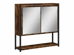 Armario con espejo baño madera roble ahumado 60x16x60 cm ES909601 Marru00f3n Discount