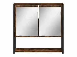 Armario con espejo baño madera roble ahumado 60x16x60 cm ES909601 Marru00f3n Discount