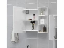 Mueble De Pared Para Baño|Armario con espejo de baño madera contrachapada 62,5x20,5x64 cm ES170363