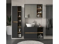 Vicco Armario con espejo para baño roble artesanal 100x18x75 viola Color natural claro Discount