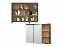 Vicco Armario con espejo para baño roble artesanal 100x18x75 viola Color natural claro Discount