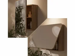 Vicco Armario con espejo para baño roble dorado 70x17.4x50 zino Color natural oscuro Best