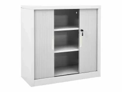 vidaxl Armario con puerta corredera acero 90x40x90 cm Gris Outlet