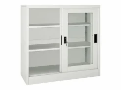 vidaxl Armario con puerta corredera claro acero 90x40x90 cm Gris Outlet