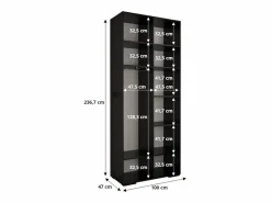 Abiks Möbel Armario con puertas batientes Inova 1 236,7/300/47 Gris / Dorado Best