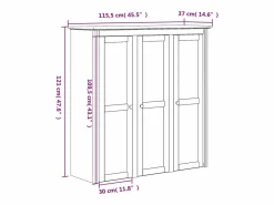 Clicnbuy Aparador|Armario con puertas de vidrio BODO madera maciza pino