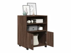 Armario con ruedas de roble marrón 60x48x81 cm madera de ingeniería^ Outlet