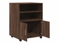 Armario con ruedas de roble marrón 60x48x81 cm madera de ingeniería^ Outlet