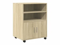 Armario con ruedas de roble Sonoma 60x48x81 cm madera de ingeniería^ Outlet