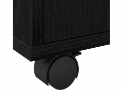Armario con ruedas de roble con estante 60 x 48 x 81 cm Negro