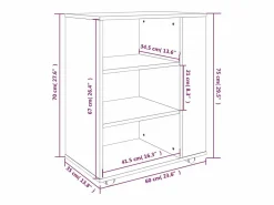 vidaxl Armario con ruedas madera contrachapada Sonoma 60x35x75 cm Gris Discount