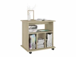 Armario con ruedas madera contrachapada roble Sonoma 60x45x60cm^vidaxl