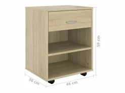 vidaxl Armario con ruedas madera contrachapada roble Sonoma 46x36x59cm Color natural claro Online