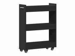 vidaxl Armario con ruedas madera de ingeniería 60x22x79 cm Negro Discount