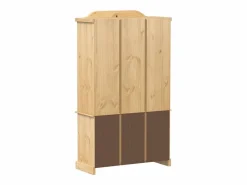 vidaxl Armario con vitrina Corona madera maciza pino 103,5x42x180 cm Color natural claro Online