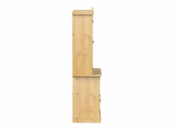 vidaxl Aparador De Cocina|Armario con vitrina Corona madera maciza pino 100x48,5x179 cm