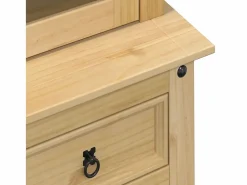 vidaxl Aparador De Cocina|Armario con vitrina Corona madera maciza pino 100x48,5x179 cm