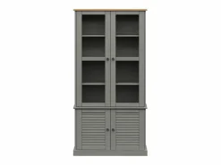 Clicnbuy Vitrina|Armario con vitrina VIGO madera maciza pino 85x35x170 cm