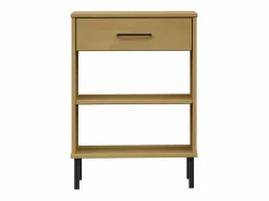 Clicnbuy Armario consola patas de metal madera maciza pino marrón OSLO Marru00f3n