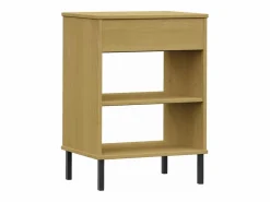 Clicnbuy Armario consola patas de metal madera maciza pino marrón OSLO Marru00f3n
