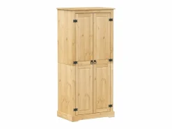 Armario Corona madera maciza de pino 76x50x170 cm ES412117 Marru00f3n Outlet