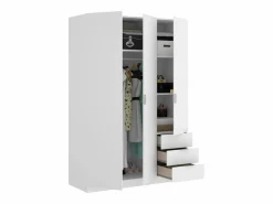 Vente-unique Armario de 3 puertas y 3 cajones en color - LISTOWEL Blanco Discount