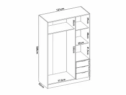 Vente-unique Armario de 3 puertas y 3 cajones en color - LISTOWEL Blanco Discount