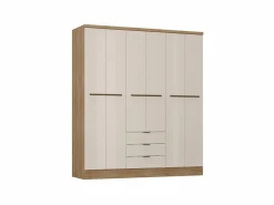 Armario de 6 puertas y 3 cajones L180 cm en beige y natural - PEROLI^Vente-unique Online