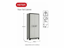 Keter Armario de almacenaje con estantes Titan negro y gris 182 cm Multicolor Discount